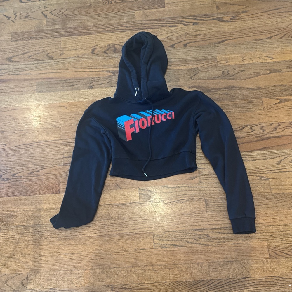 Fiorucci Black Hoodie with Red and Blue Logo